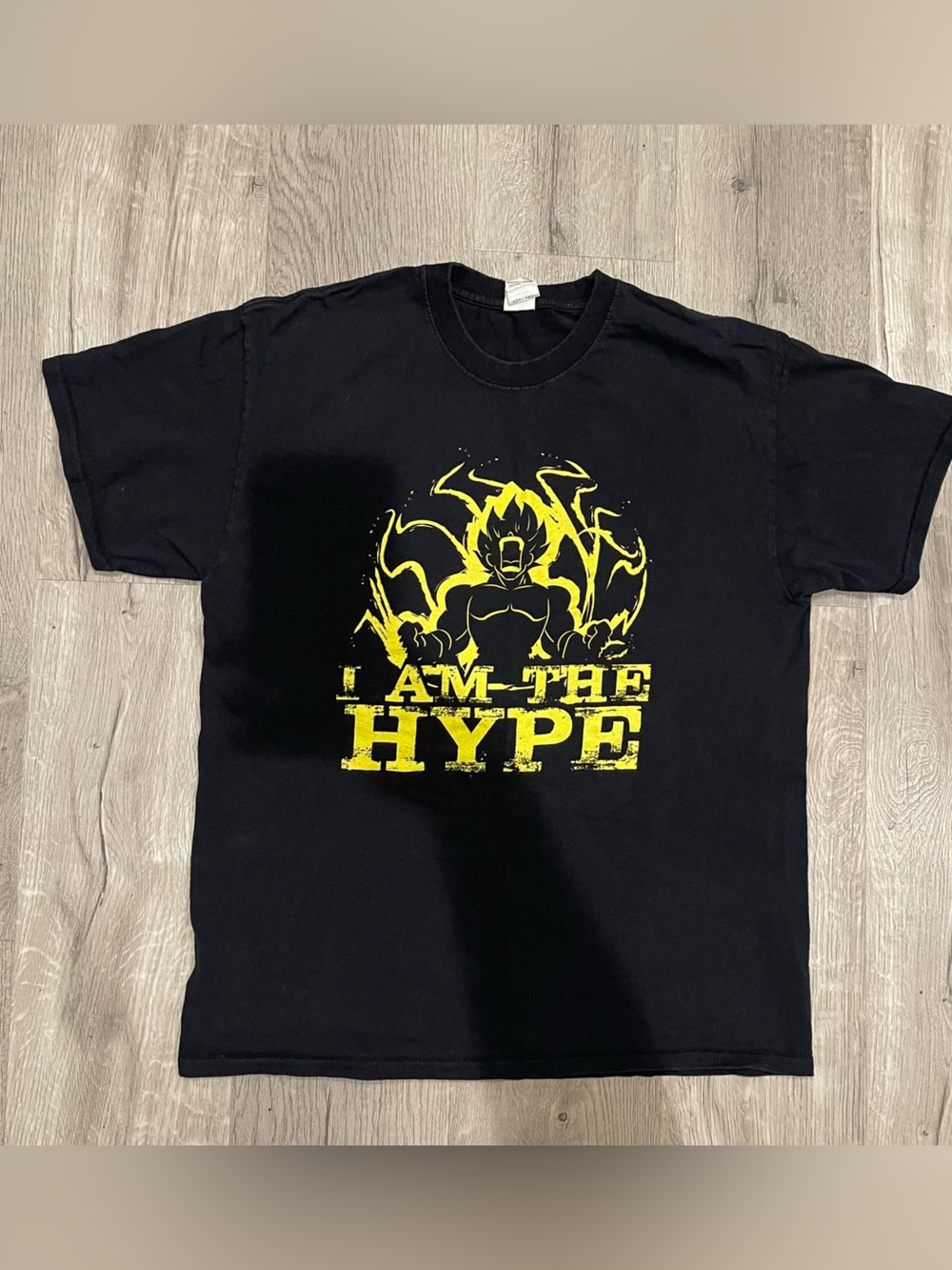 Black T-Shirt I Am The Hype Super Saiyan Vegeta Dragon Ball Size Large Women’s